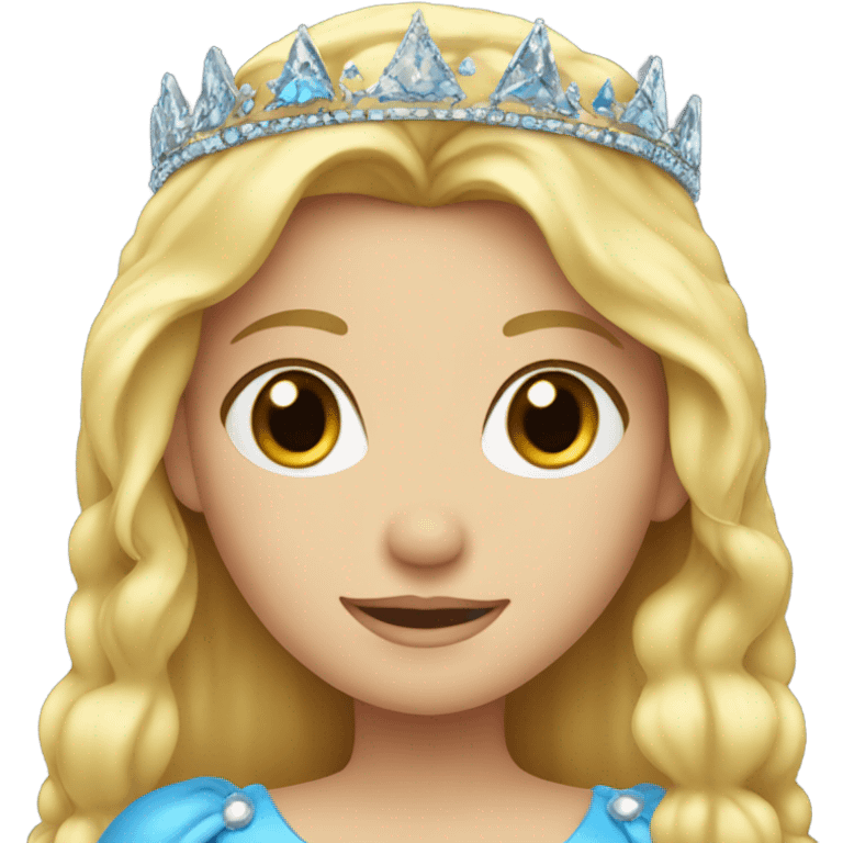 Blonde princess with blue eyes and crown emoji