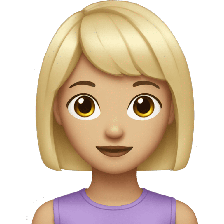 teenage girl with short black hair with blonde bangs emoji