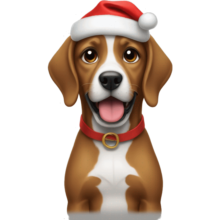 Dog with santa had emoji