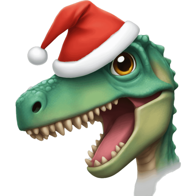 Dino with Santa hat  emoji