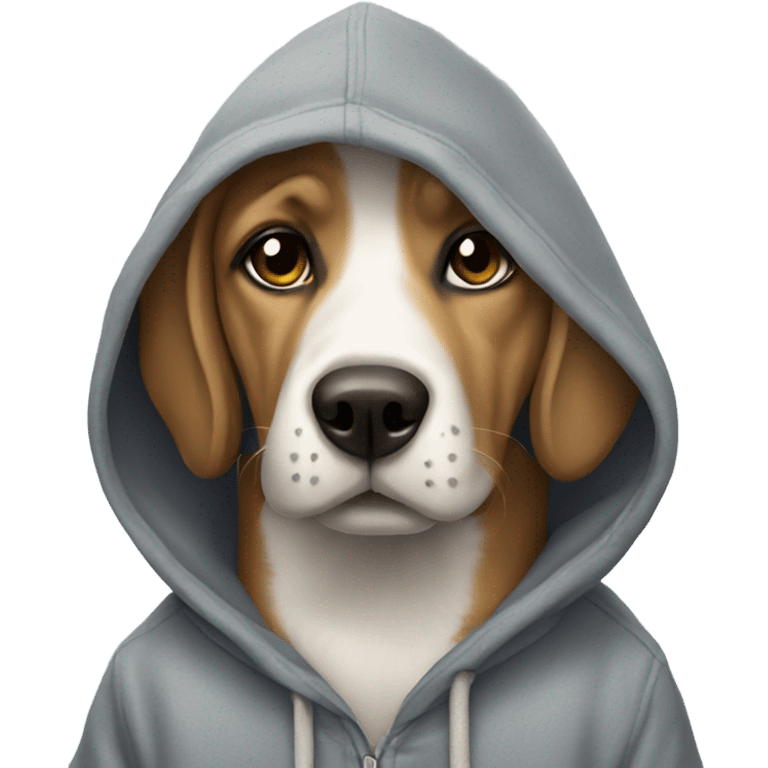 Do dog wearing hoodie emoji