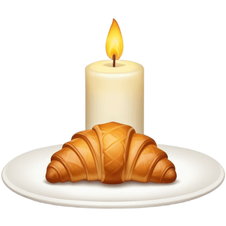 croissant with candle emoji