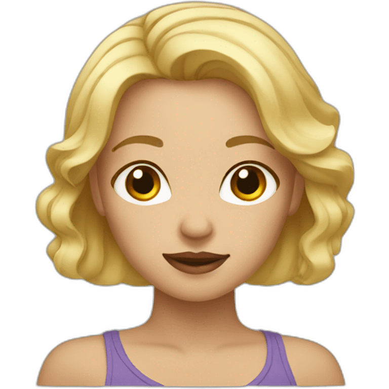 blonde woman with brown eyes emoji