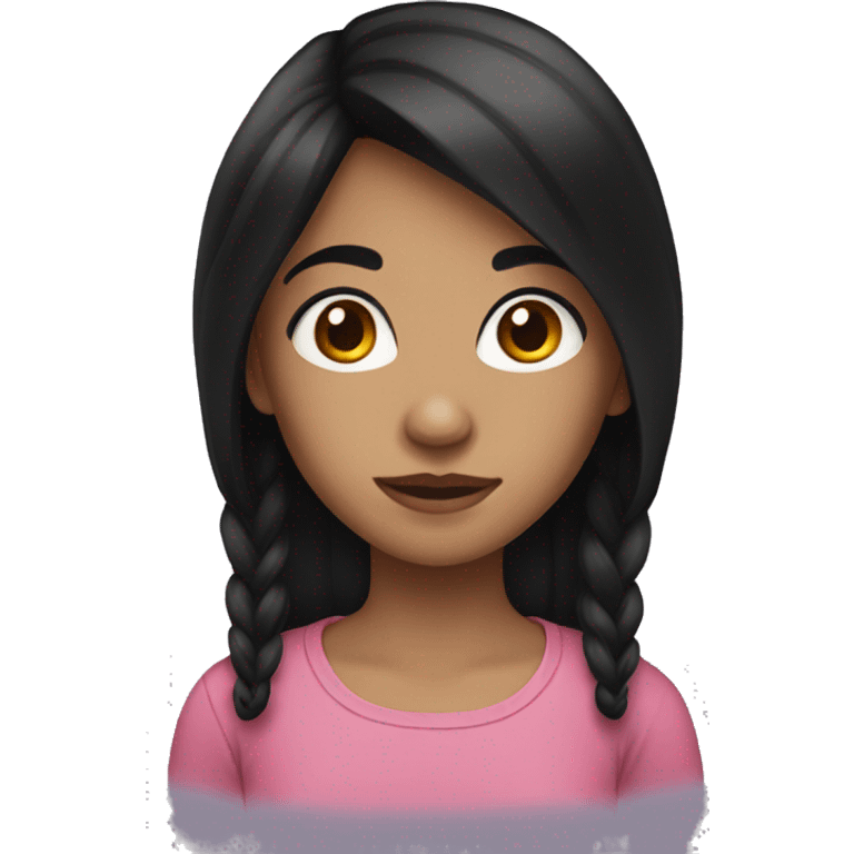 Girl with medium black hair emoji