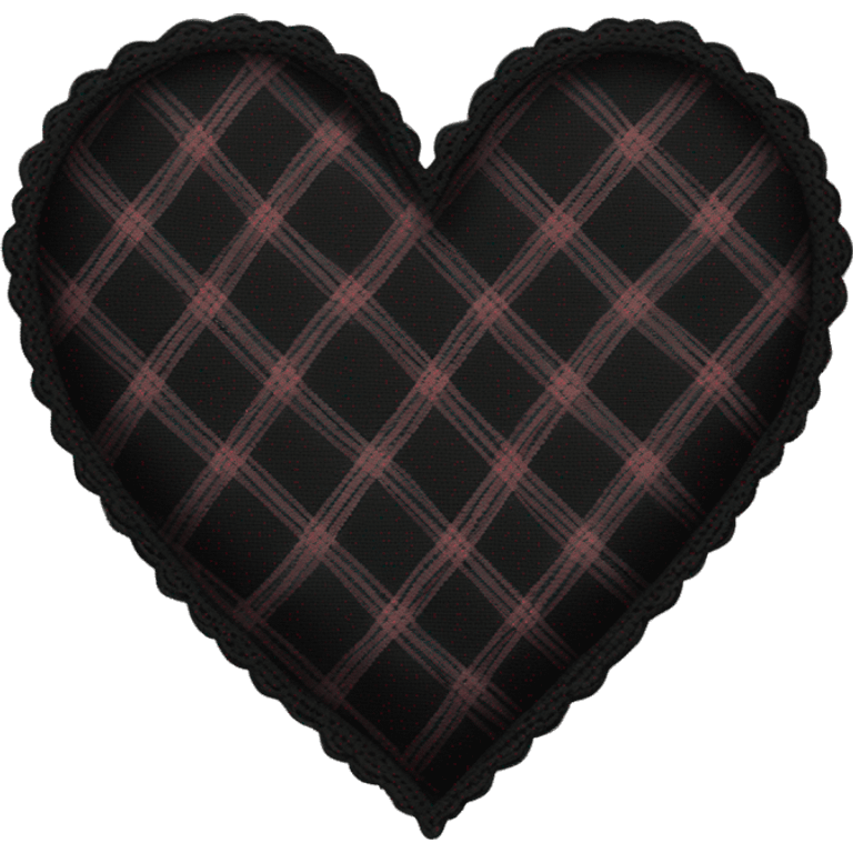 Black heart with plaid lace emoji