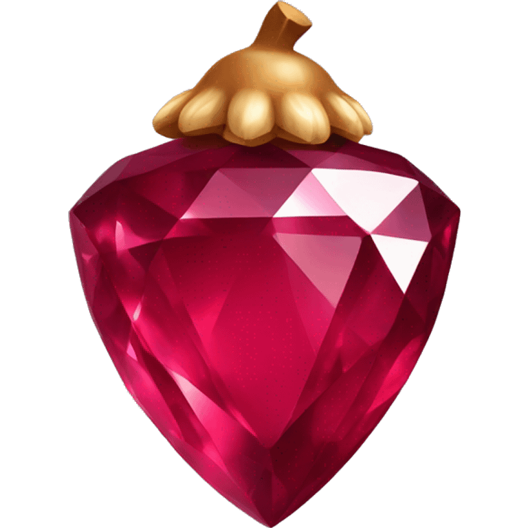 sparkling Ruby Acorn like diamond emoji