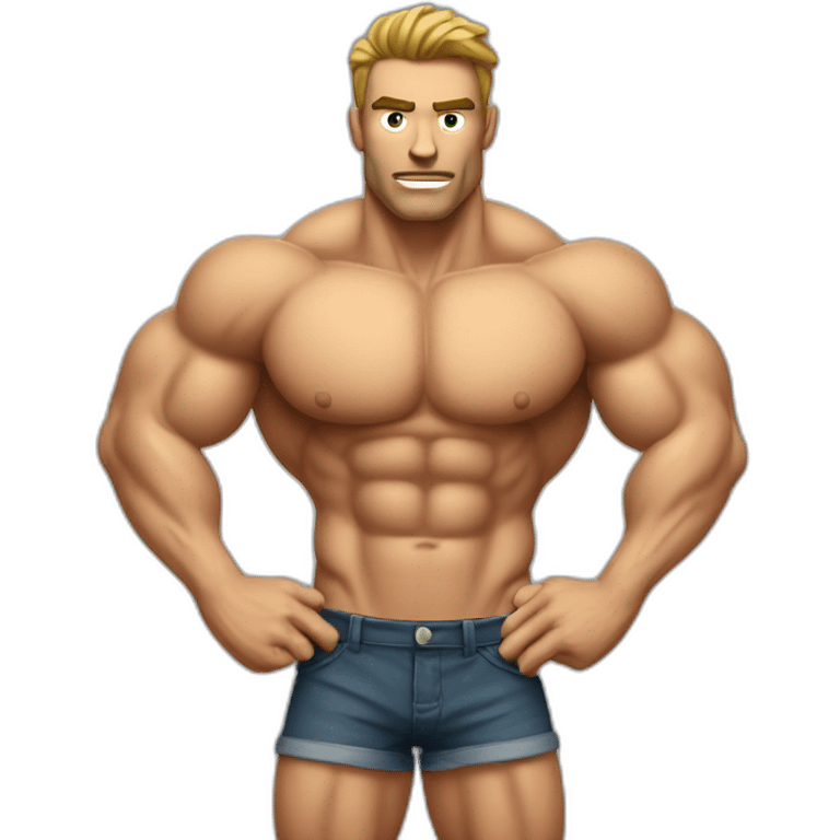 Shredded muscular manly man sweaty emoji