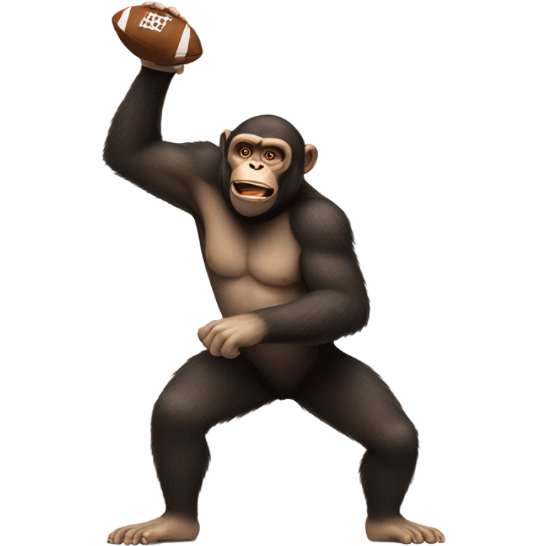 Ape throwing a football emoji