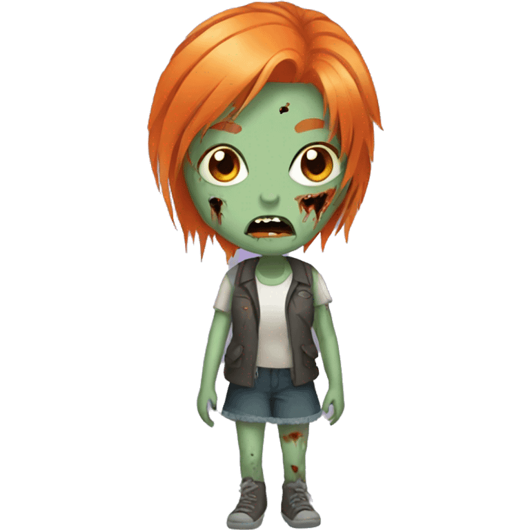 girl zombie with orange hair emoji