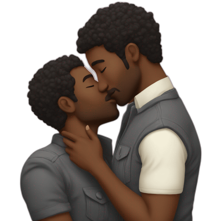 Gay black dudes kissing emoji