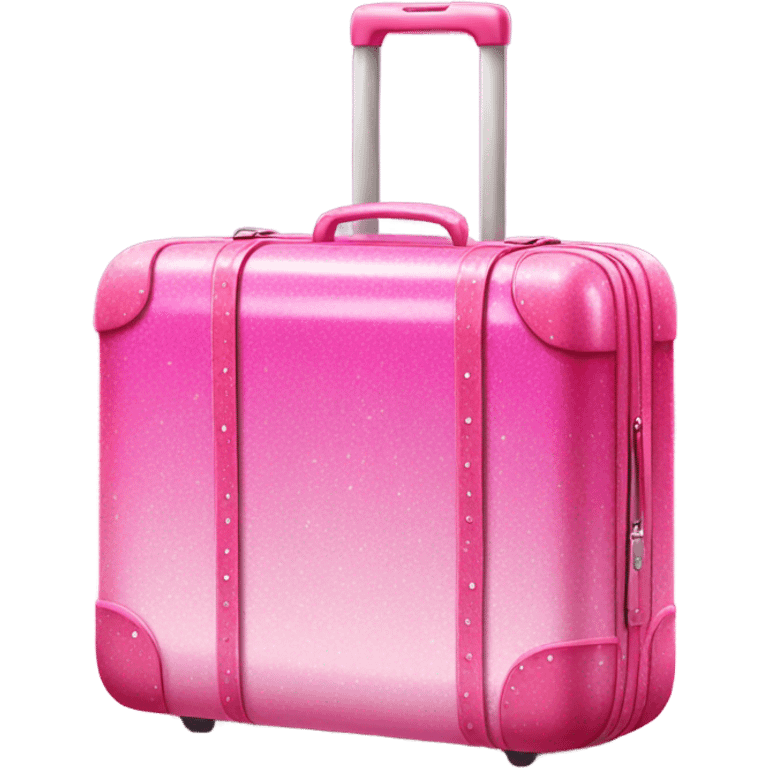 Pink ombre suitcase with glitter  emoji