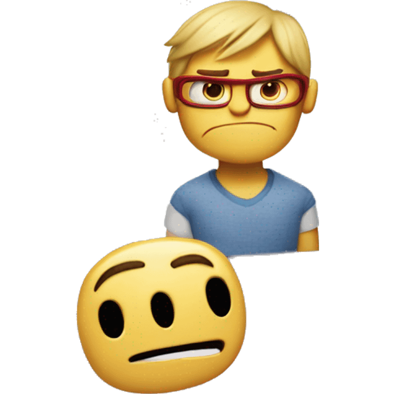 anger from inside out with a name tag that says steve  emoji