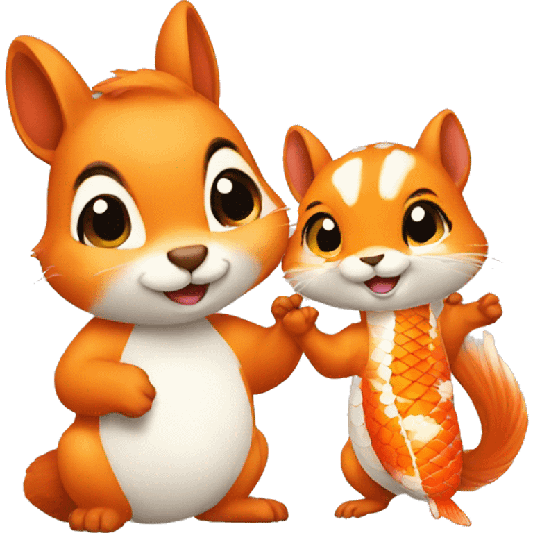 squirrel and koi emoji