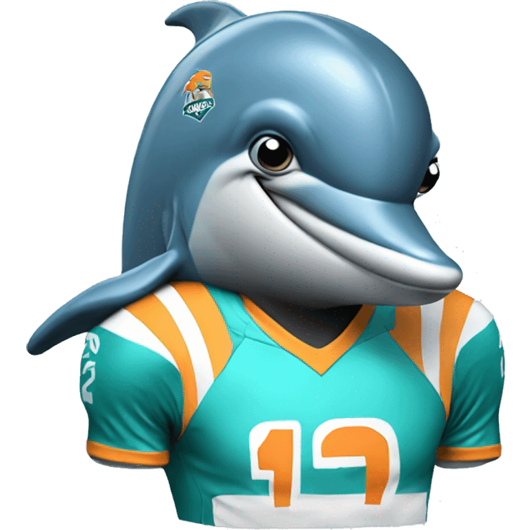 Dolphin wearing an nrl Redcliffe Jersey emoji