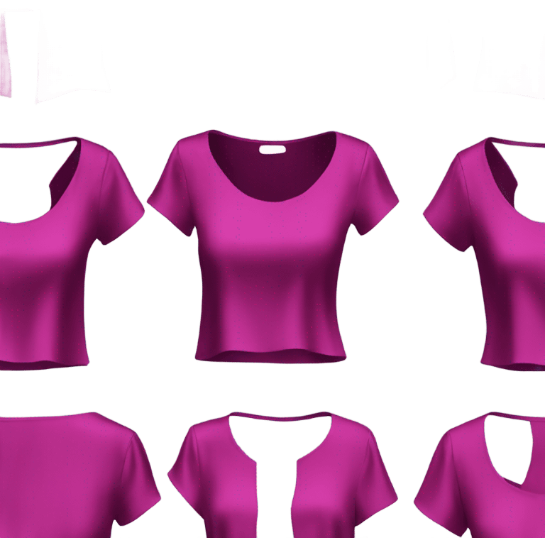 Realistic magenta cut out silk crop top blouse. emoji