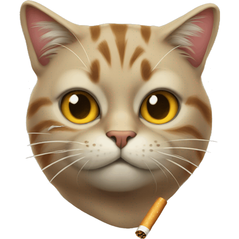 Cat smoking a cigarette emoji