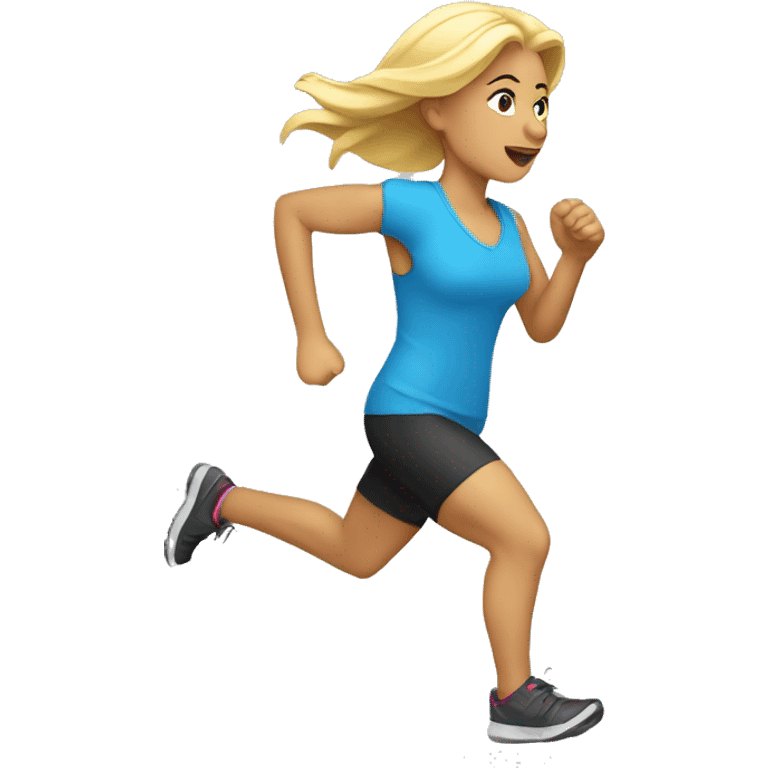 Blonde woman running emoji