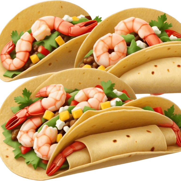 Shrimp and cheese soft shell tacos  emoji