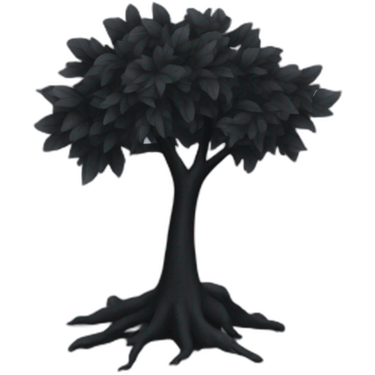 black simple tree with black leaves emoji