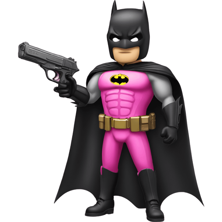 batman with pink glamour gun in hands emoji