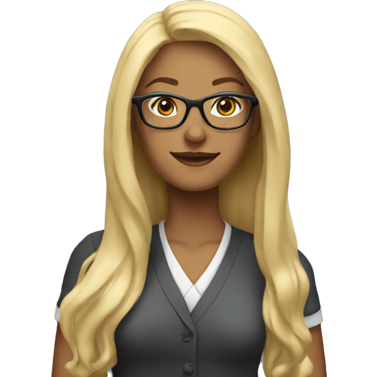 Teacher blonde with glasses  emoji