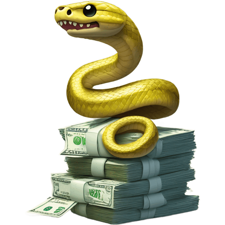 Snake sitting on Money emoji