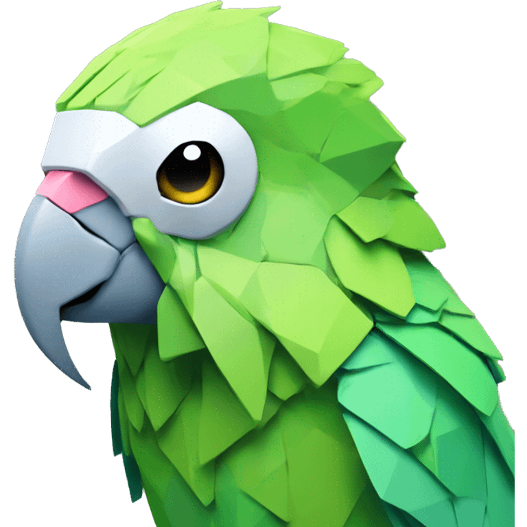 lowpoly cyborg parakeet emoji