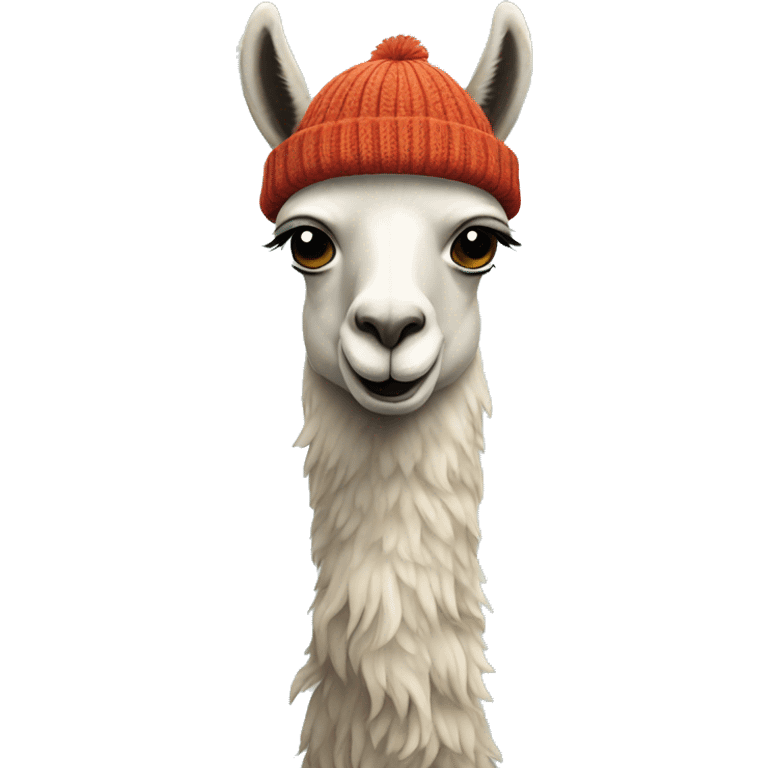 Llama with a beanie  emoji