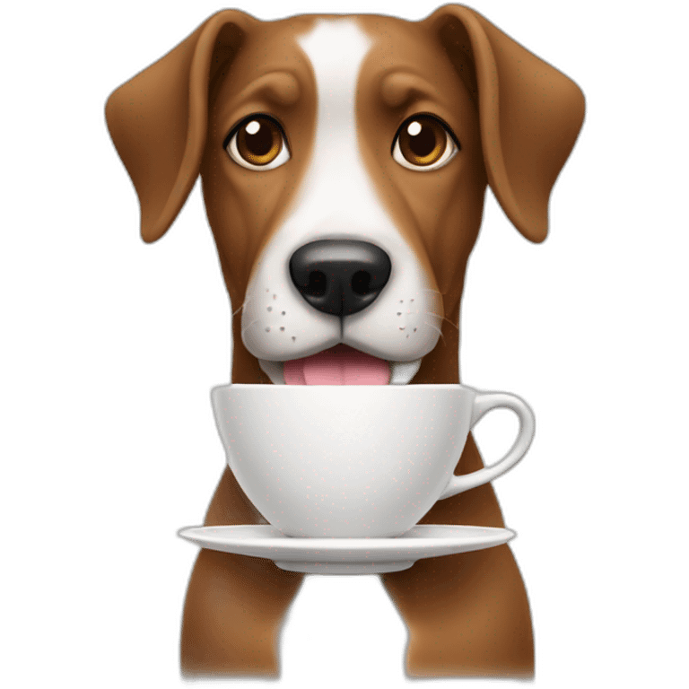 Dog drinking coffee emoji