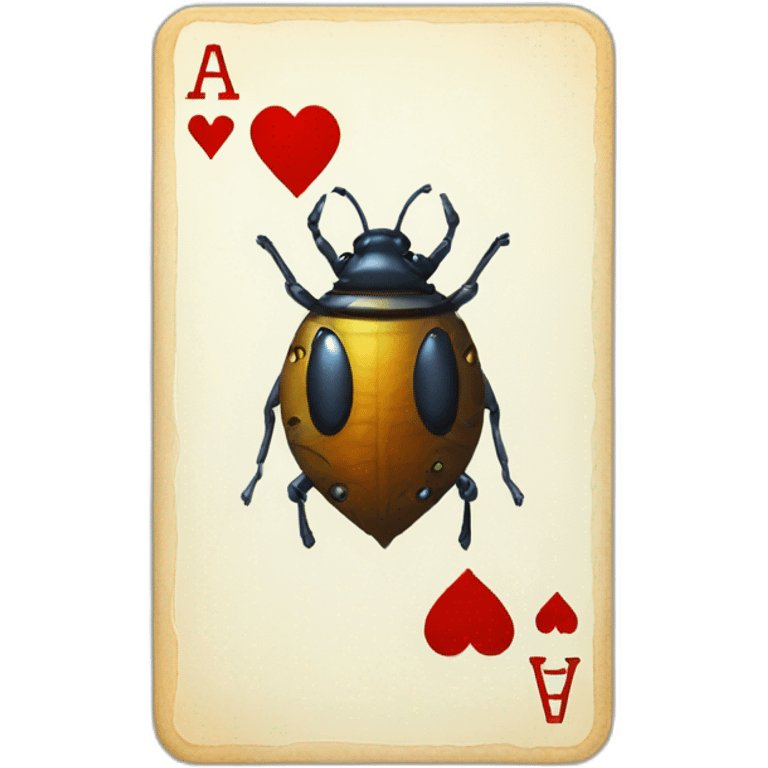 playing card with a space bug inside emoji