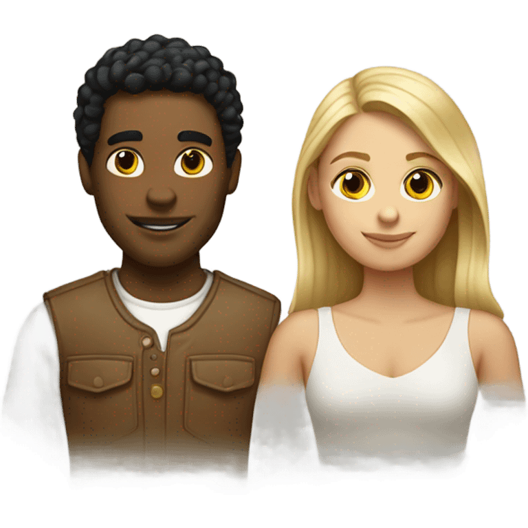 Puerto Rican girl and White boy couple  emoji