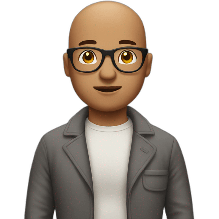 bald man with bear and glasses emoji