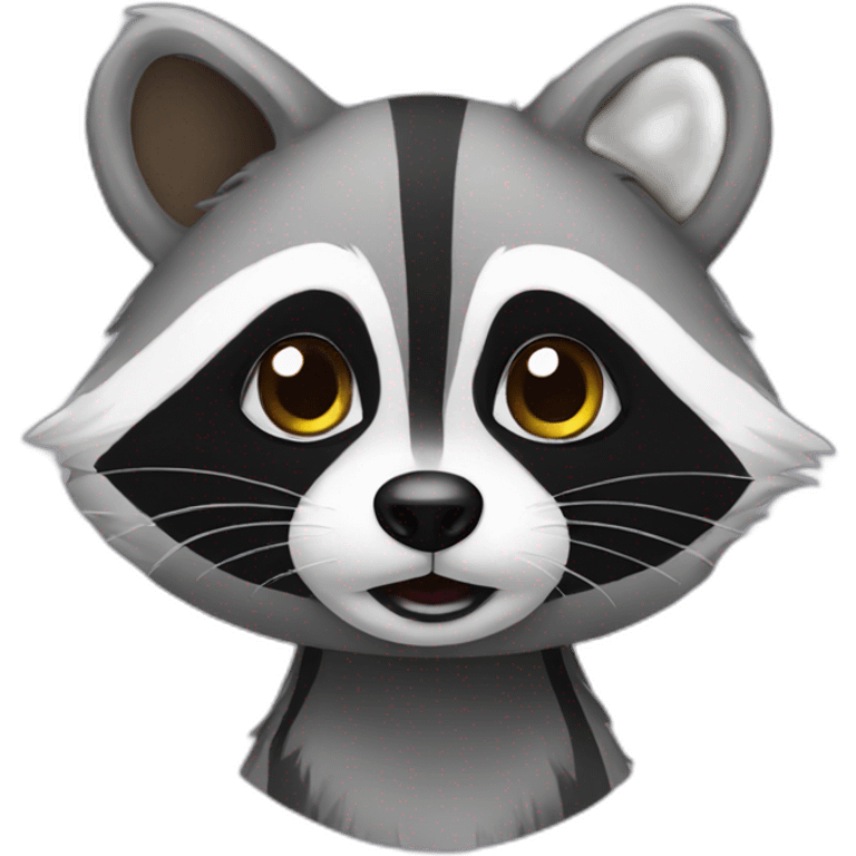 Raccoon cute emoji