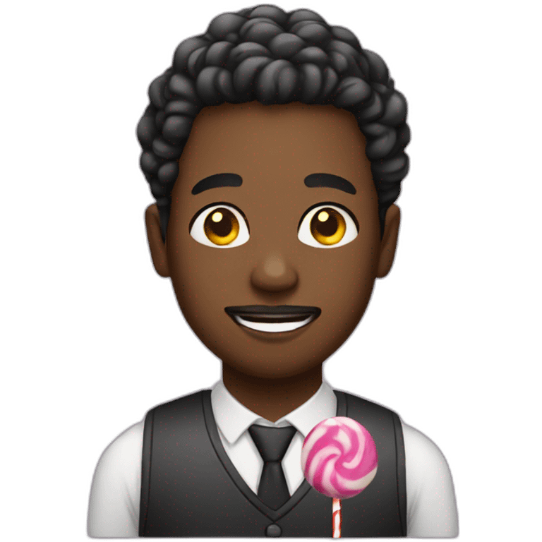 Black people with candy emoji