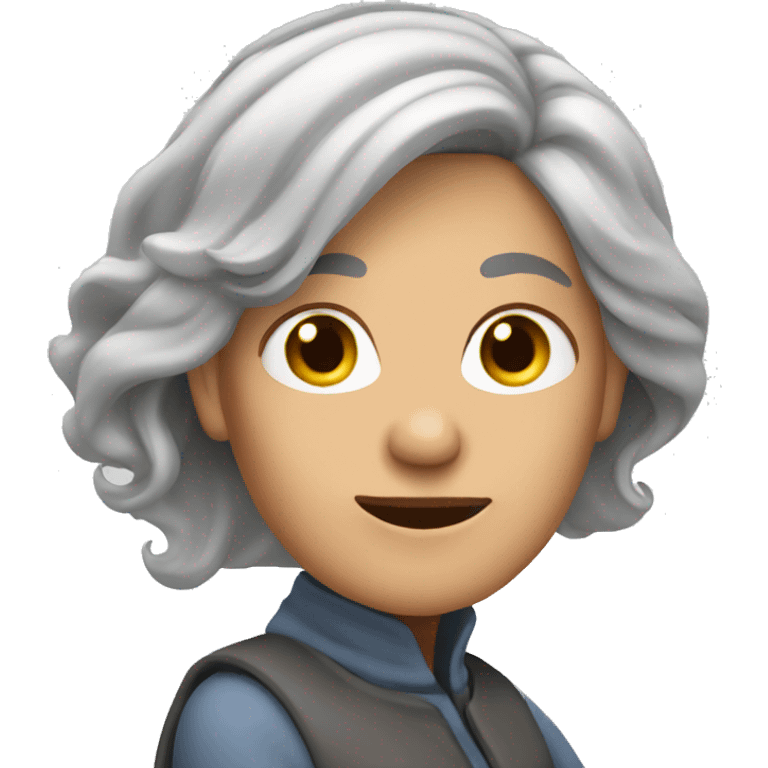 Long grey hair woman in wheelchair  emoji