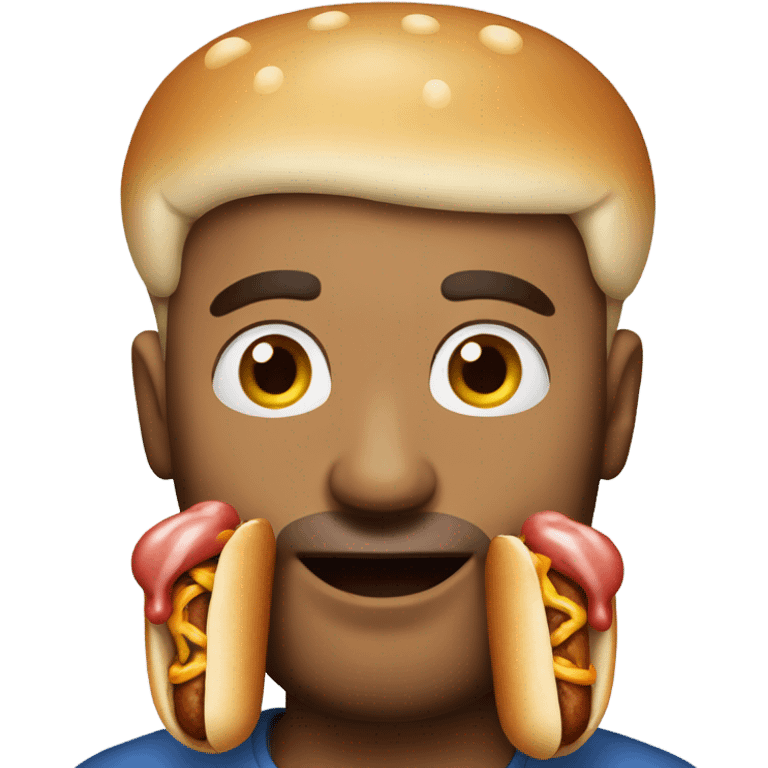 Man with hotdog in mouth emoji