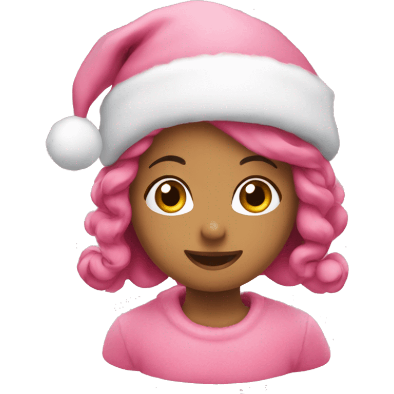 A pink cute Christmas time emojis emoji