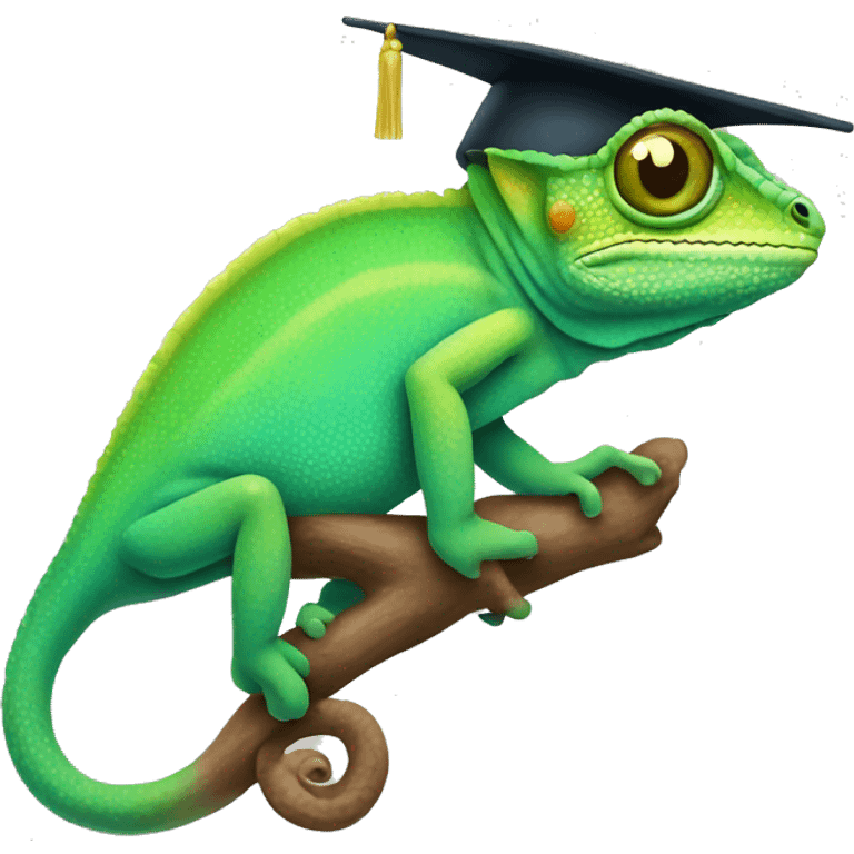 Graduated chameleon emoji