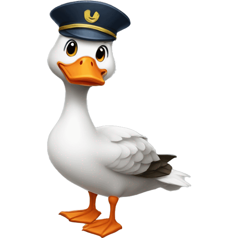 Goose with captain hat emoji