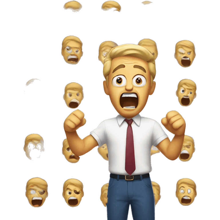 A cartoon man yelling emoji