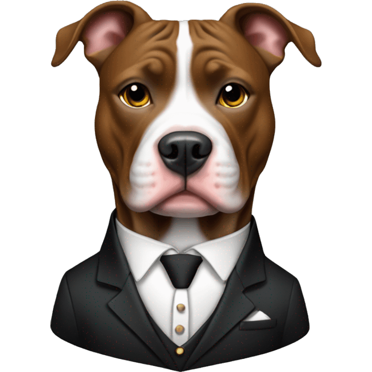 pitbull con traje elegante negro  emoji