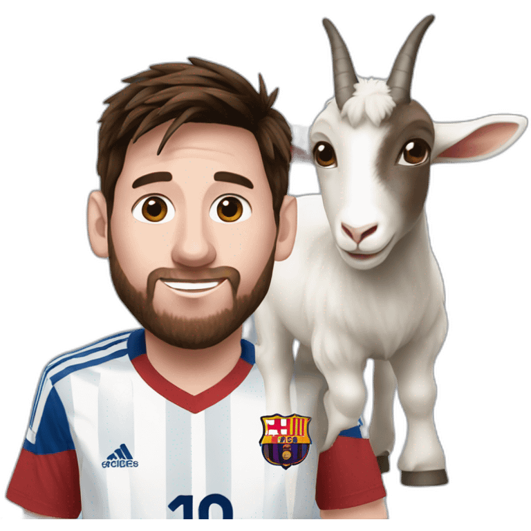 Messi with goat emoji