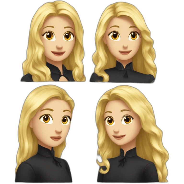 Cheval noir Crain noir et fille blonde emoji