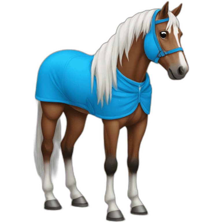 horse wearing blue hoodie emoji