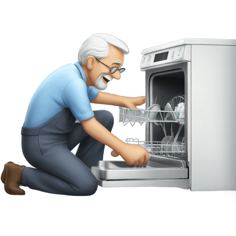 Old man fixing dishwasher  emoji