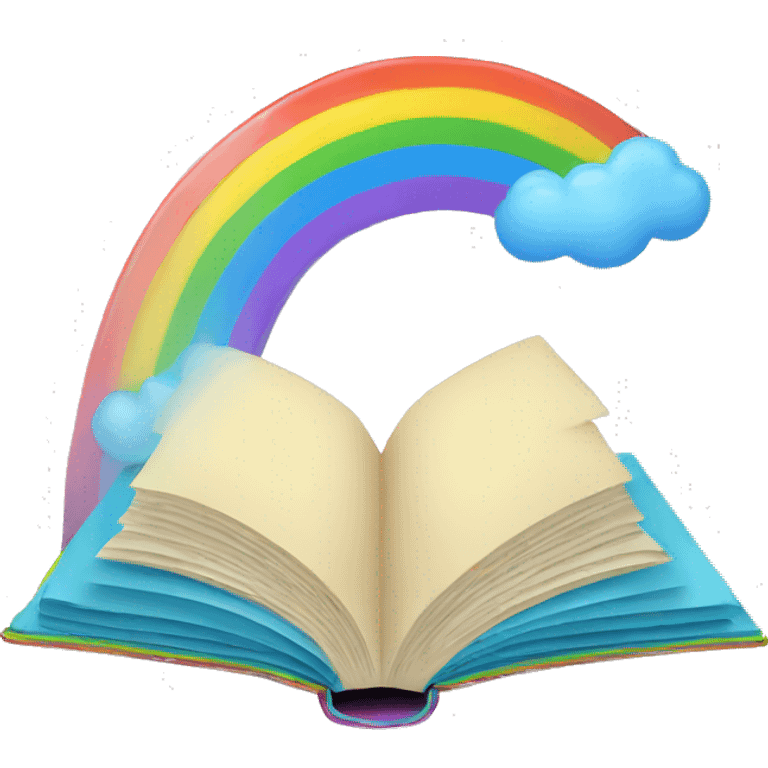 Open book with rainbow emoji