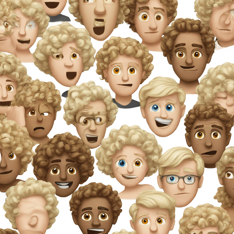 A lot of curly white people emoji