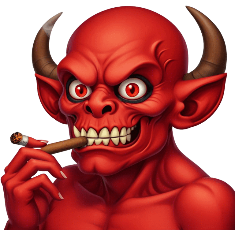 demon smoking a cigar emoji