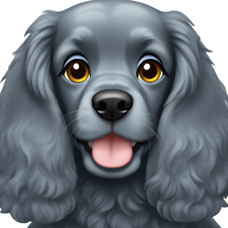 A blue roan cocker spaniel emoji