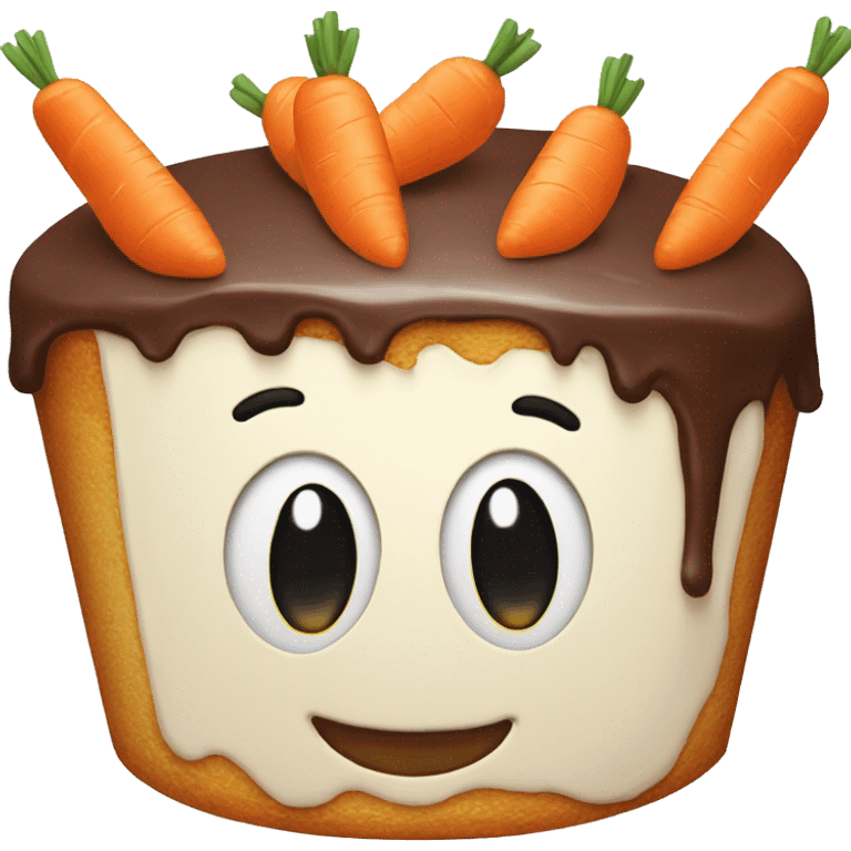 cake with the carrot face emoji